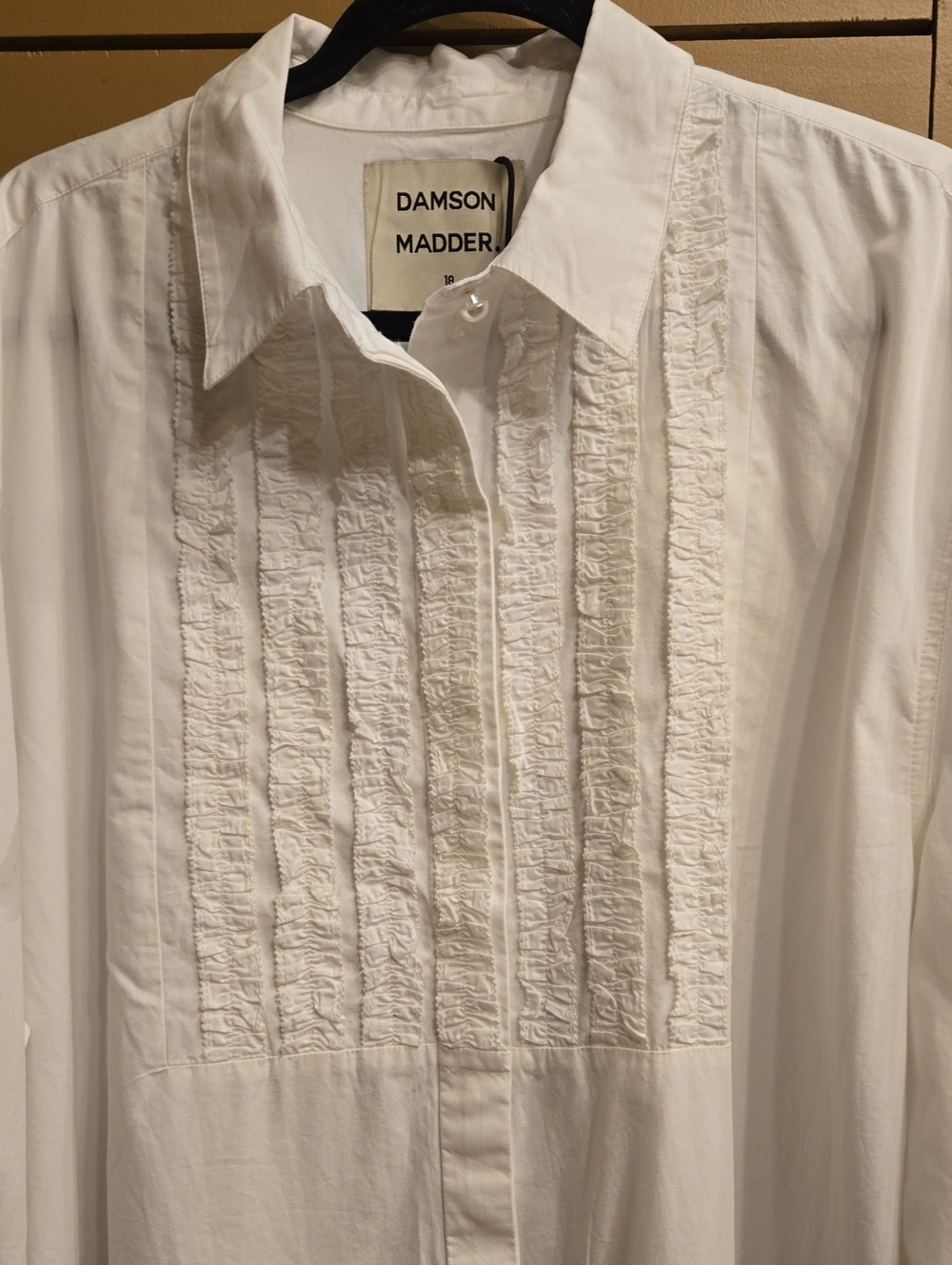 Damson Madder Tuxedo Ruffle Shirt EU Size 18/ US Size 14 (see Measurements) - Picture 7 of 12